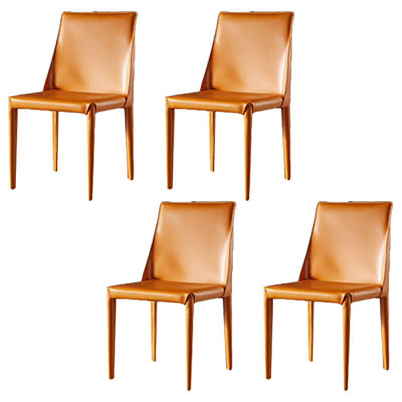 Silla auxiliar para el hogar de cuero estilo silla de montar Parsons Silla de comedor con acabado mate