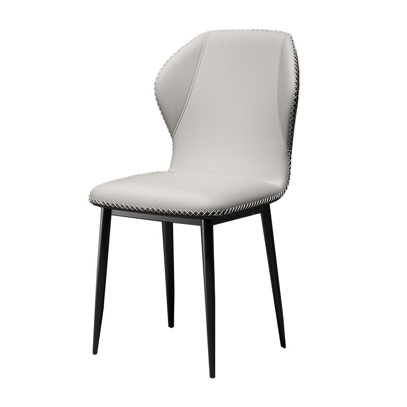 Silla de comedor de metal de estilo escandinavo, silla individual de comedor con respaldo lateral