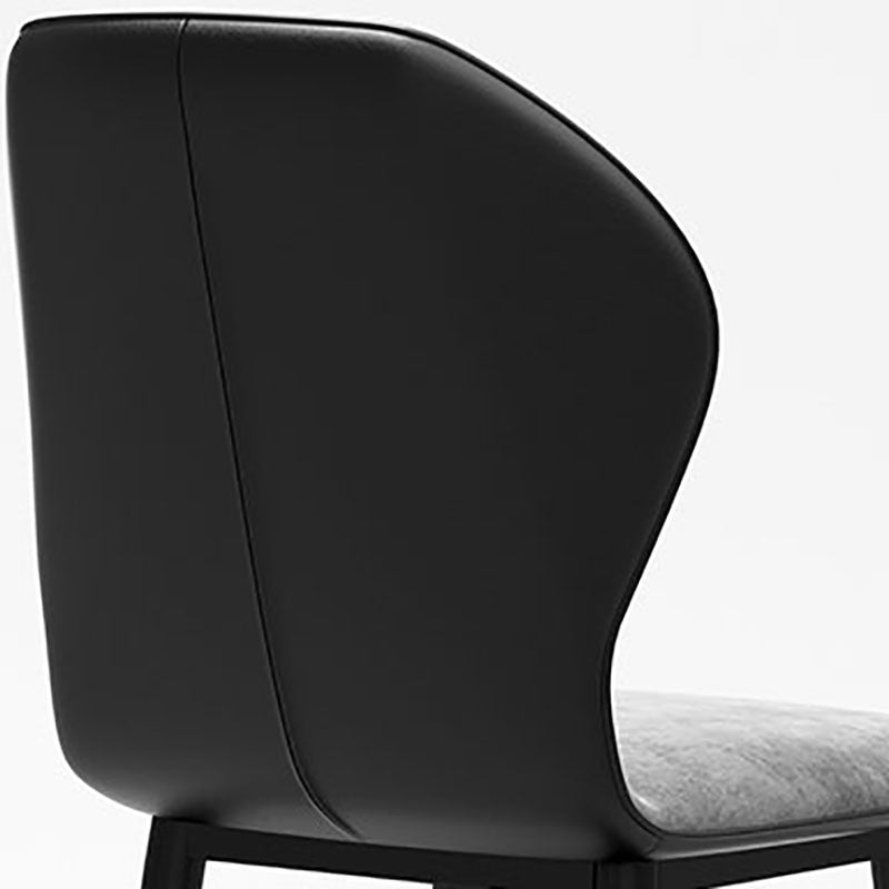 Silla de comedor de metal de estilo escandinavo, silla individual de comedor con respaldo lateral