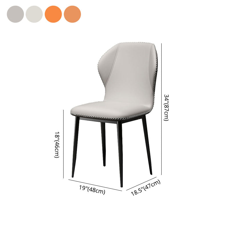 Silla de comedor de metal de estilo escandinavo, silla individual de comedor con respaldo lateral