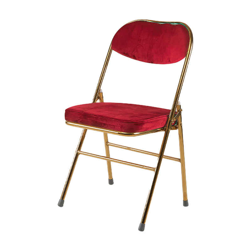 Silla lateral escandinava de terciopelo con respaldo abierto, sillas de comedor plegables con acabado mate