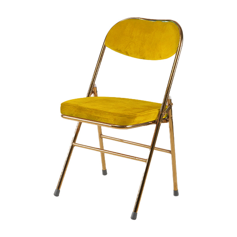 Silla lateral escandinava de terciopelo con respaldo abierto, sillas de comedor plegables con acabado mate