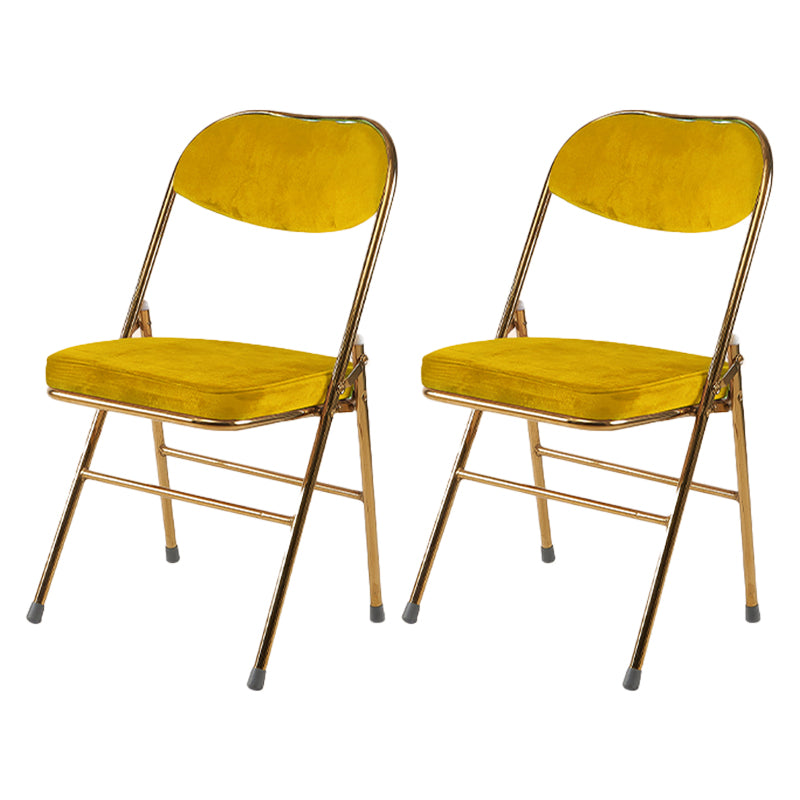 Silla lateral escandinava de terciopelo con respaldo abierto, sillas de comedor plegables con acabado mate