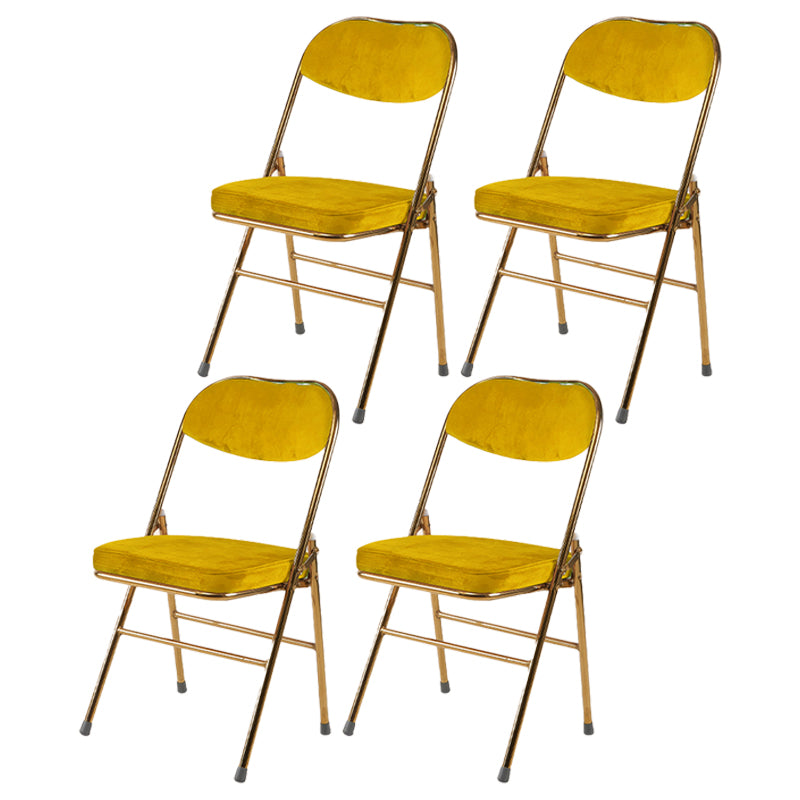 Silla lateral escandinava de terciopelo con respaldo abierto, sillas de comedor plegables con acabado mate