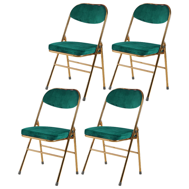 Silla lateral escandinava de terciopelo con respaldo abierto, sillas de comedor plegables con acabado mate
