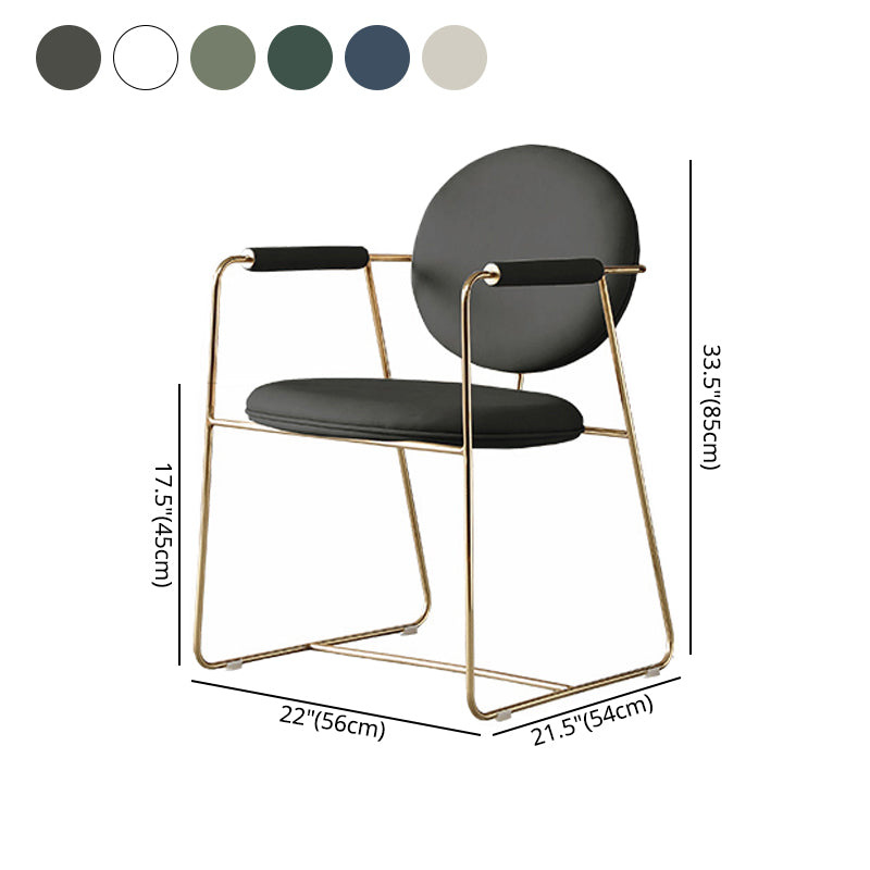 Silla de comedor interior tapizada de metal con respaldo abierto, sillón interior de estilo moderno, individual