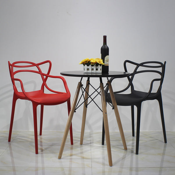 Sillas de comedor estilo Glam, sillas laterales de plástico para cocina y comedor (juego de 4)