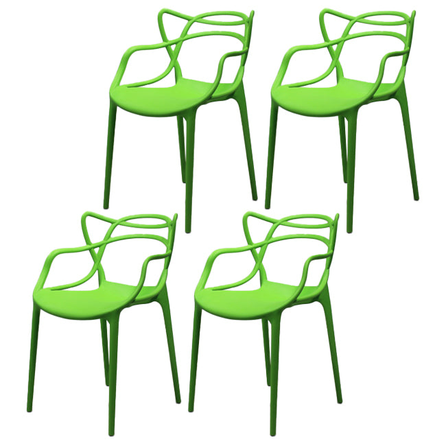 Chaises de salle à manger de style Glam Chaises d'appoint de cuisine en plastique (Ensemble de 4)