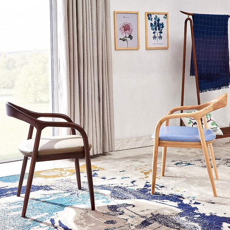 Silla de madera de fresno de estilo tradicional, juego de sillones con respaldo abierto para comedor y cocina