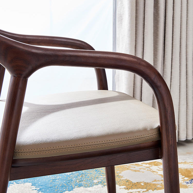 Silla de madera de fresno de estilo tradicional, juego de sillones con respaldo abierto para comedor y cocina