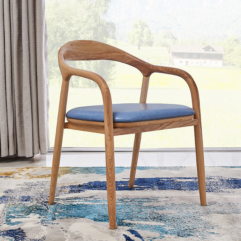 Silla de madera de fresno de estilo tradicional, juego de sillones con respaldo abierto para comedor y cocina