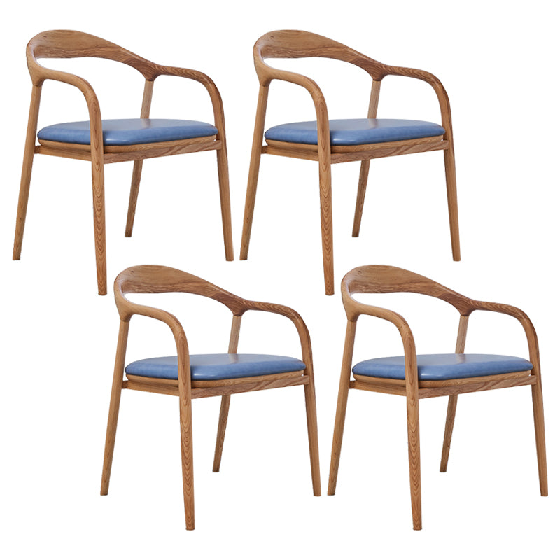 Silla de madera de fresno de estilo tradicional, juego de sillones con respaldo abierto para comedor y cocina