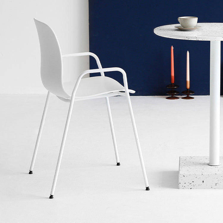 Sillas de comedor apilables Sillones de interior con patas de metal (juego de 4)