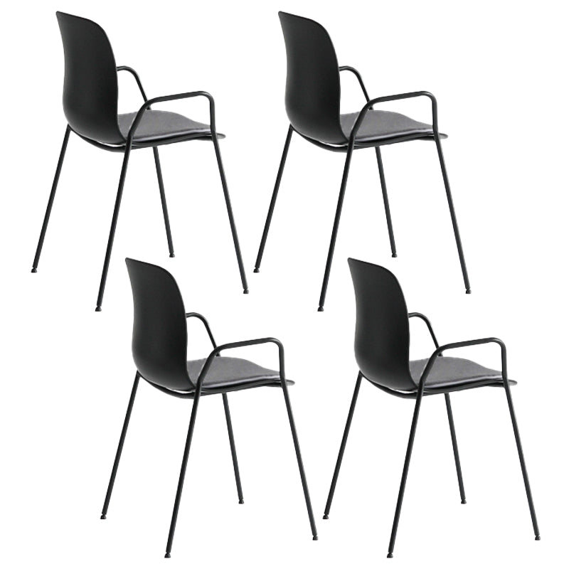 Sillas de comedor apilables Sillones de interior con patas de metal (juego de 4)