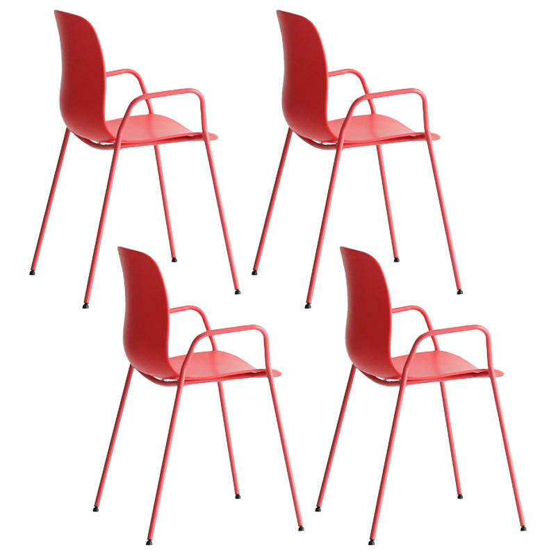 Fauteuils d'intérieur empilables avec pieds en métal (Ensemble de 4)