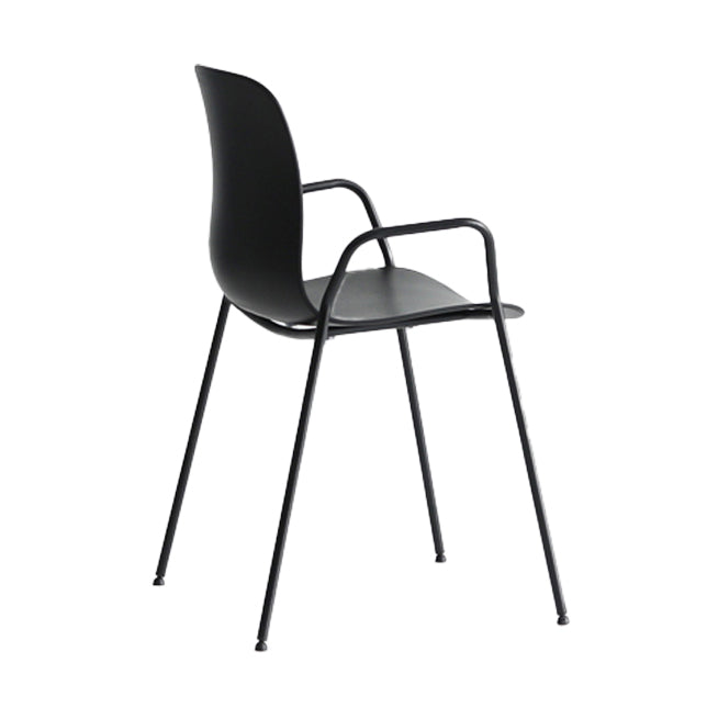 Sillas de comedor apilables Sillones de interior con patas de metal (juego de 4)