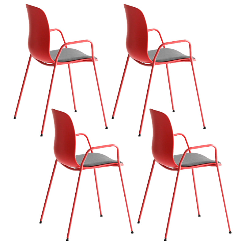 Sillas de comedor apilables Sillones de interior con patas de metal (juego de 4)