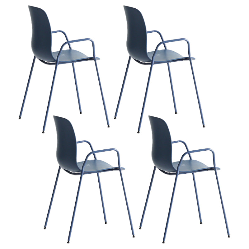 Sillas de comedor apilables Sillones de interior con patas de metal (juego de 4)