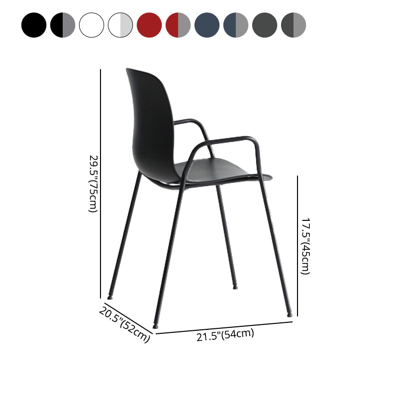 Sillas de comedor apilables Sillones de interior con patas de metal (juego de 4)