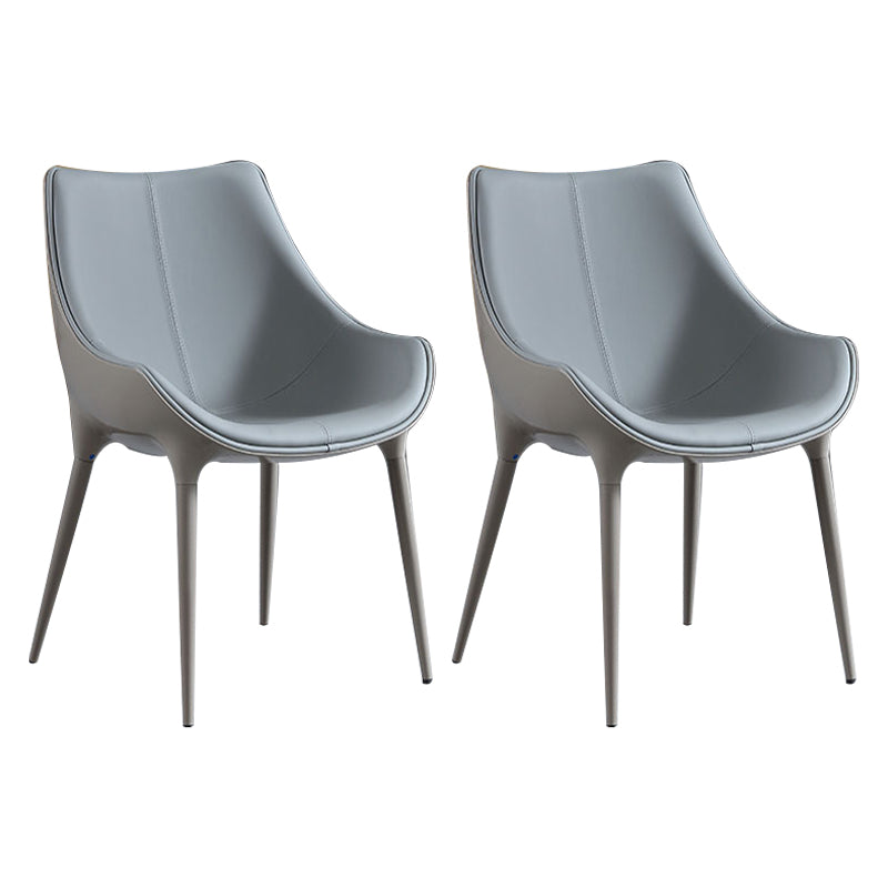 Chaises d'appoint de salle à manger de style contemporain Chaise d'appoint de cuisine avec pieds en métal (Ensemble de 2)