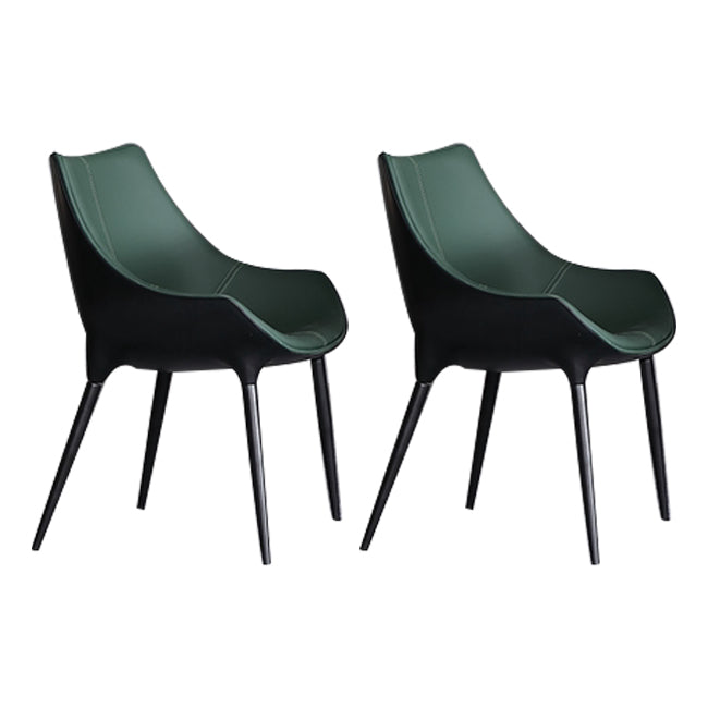 Chaises d'appoint de salle à manger de style contemporain Chaise d'appoint de cuisine avec pieds en métal (Ensemble de 2)