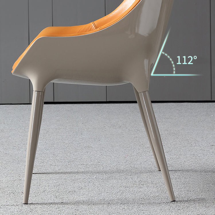 Sillas auxiliares de comedor estilo moderno Silla auxiliar con brazo de cocina y patas de metal (juego de 2)