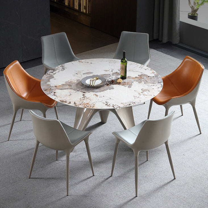 Sillas auxiliares de comedor estilo moderno Silla auxiliar con brazo de cocina y patas de metal (juego de 2)