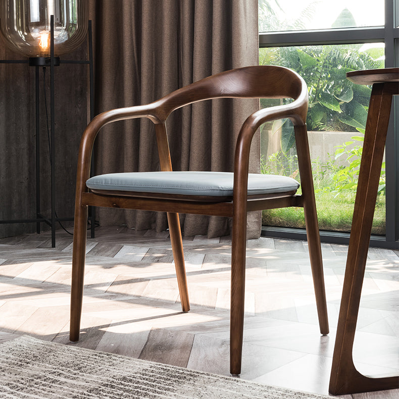 Silla de madera de fresno de estilo tradicional, juego de sillas de cocina con brazo trasero abierto