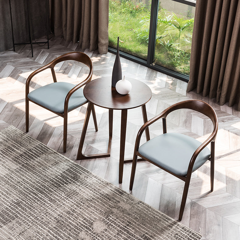 Silla de madera de fresno de estilo tradicional, juego de sillas de cocina con brazo trasero abierto