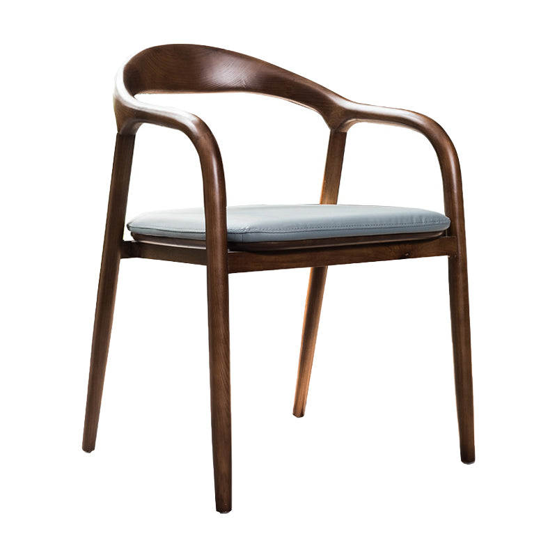 Silla de madera de fresno de estilo tradicional, juego de sillas de cocina con brazo trasero abierto