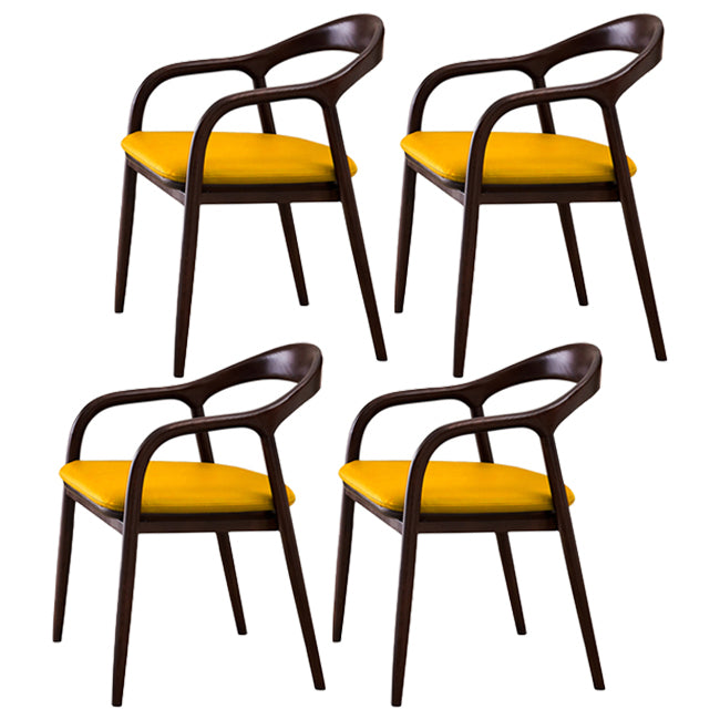Silla de madera de fresno de estilo tradicional, juego de sillas de cocina con brazo trasero abierto