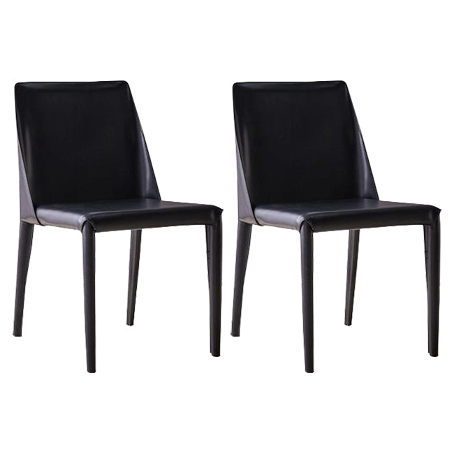 Sillas de cuero de diseño europeo, juego de sillas de comedor de cocina con parte trasera sólida