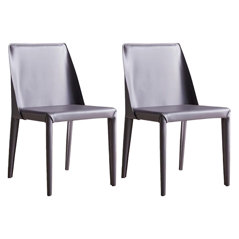 Sillas de cuero de diseño europeo, juego de sillas de comedor de cocina con parte trasera sólida