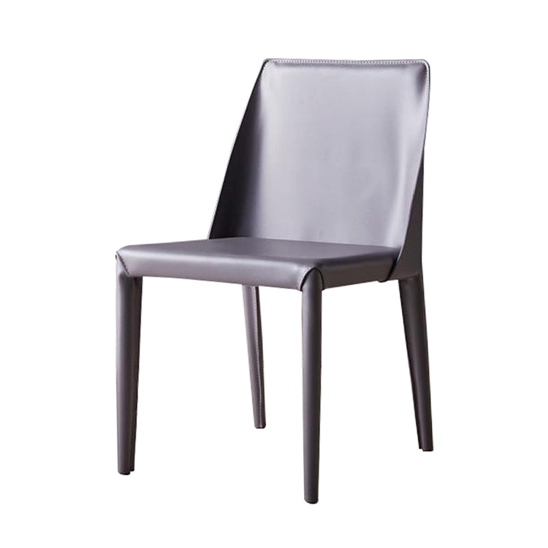 Sillas de cuero de diseño europeo, juego de sillas de comedor de cocina con parte trasera sólida
