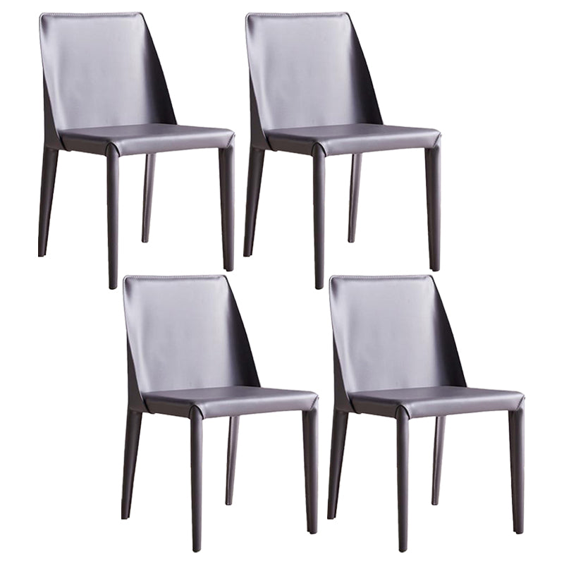 Sillas de cuero de diseño europeo, juego de sillas de comedor de cocina con parte trasera sólida