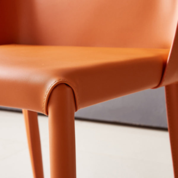 Sillas de cuero de diseño europeo, juego de sillas de comedor de cocina con parte trasera sólida