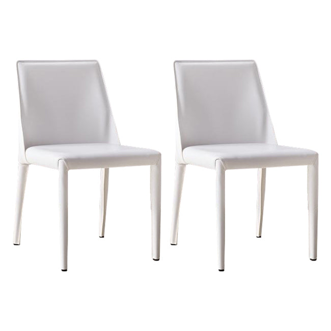 Sillas de cuero de diseño europeo, juego de sillas de comedor de cocina con parte trasera sólida