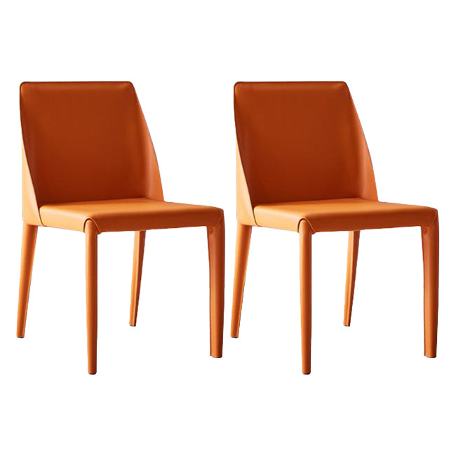 Sillas de cuero de diseño europeo, juego de sillas de comedor de cocina con parte trasera sólida