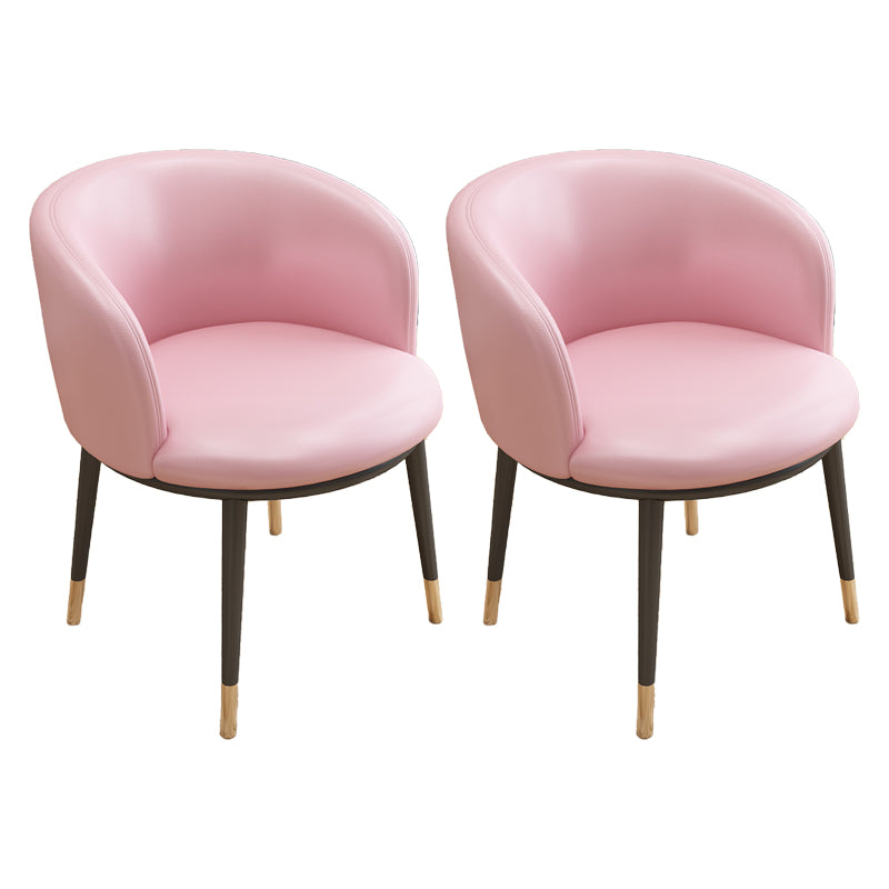 Silla auxiliar escandinava Silla de comedor tapizada de metal con respaldo Parsons para interiores