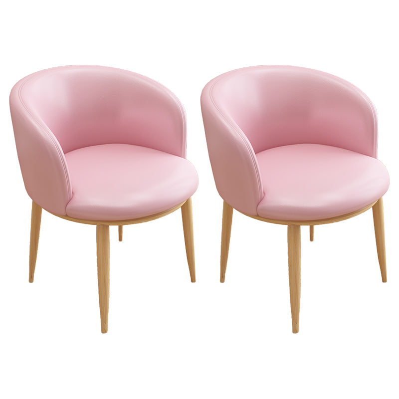 Silla auxiliar escandinava Silla de comedor tapizada de metal con respaldo Parsons para interiores
