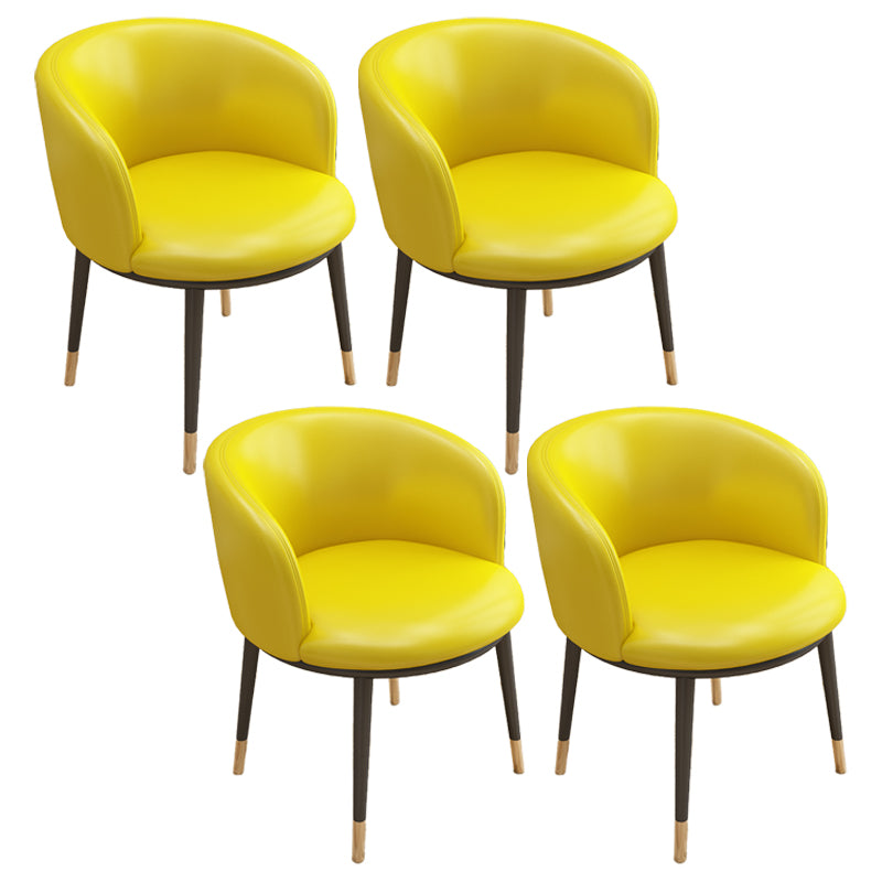 Silla auxiliar escandinava Silla de comedor tapizada de metal con respaldo Parsons para interiores