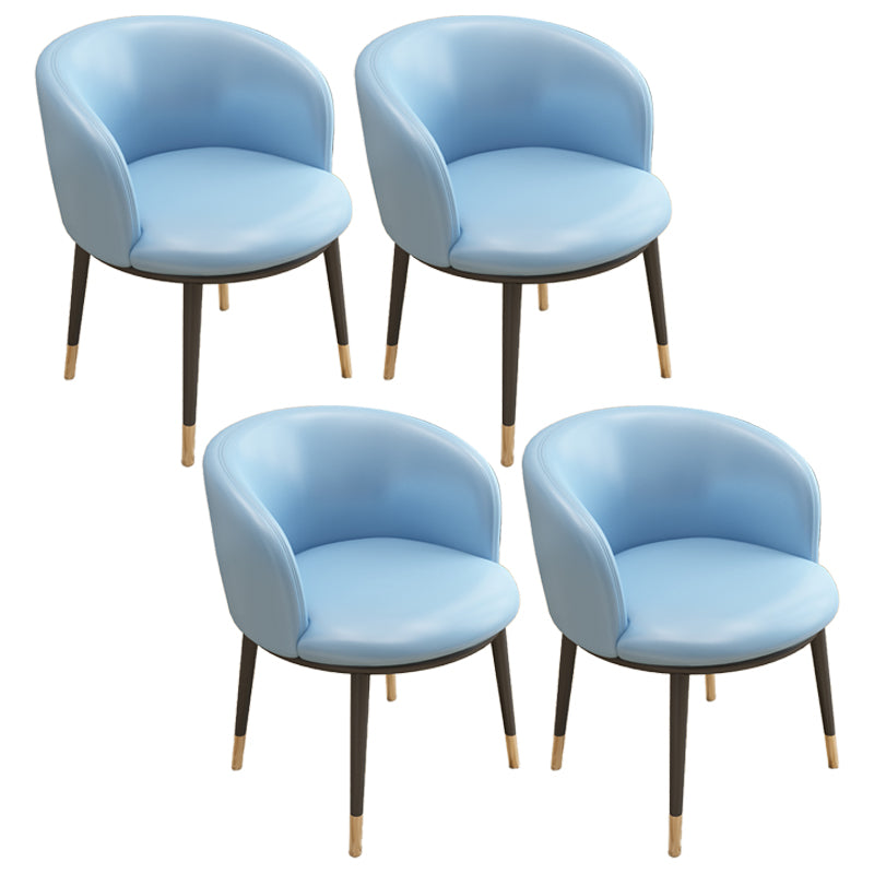 Silla auxiliar escandinava Silla de comedor tapizada de metal con respaldo Parsons para interiores