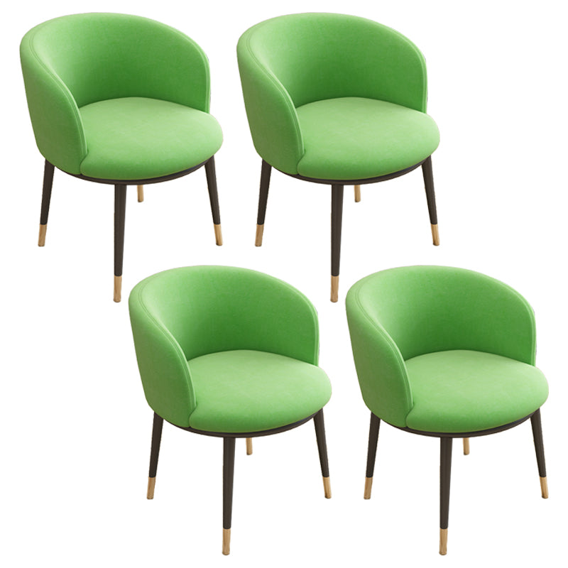 Silla auxiliar escandinava Silla de comedor tapizada de metal con respaldo Parsons para interiores