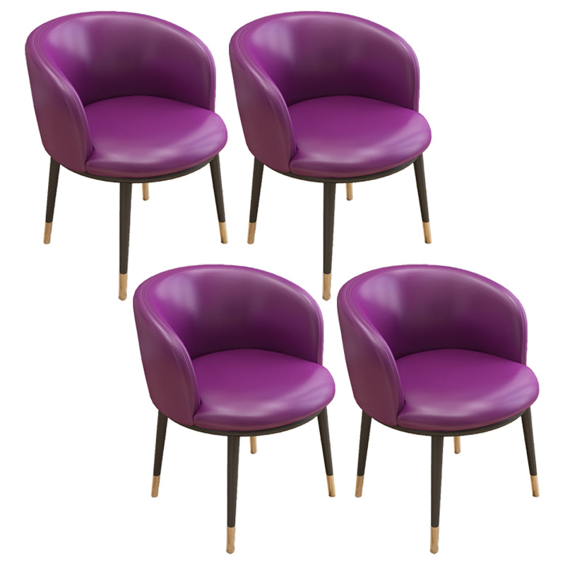Silla auxiliar escandinava Silla de comedor tapizada de metal con respaldo Parsons para interiores