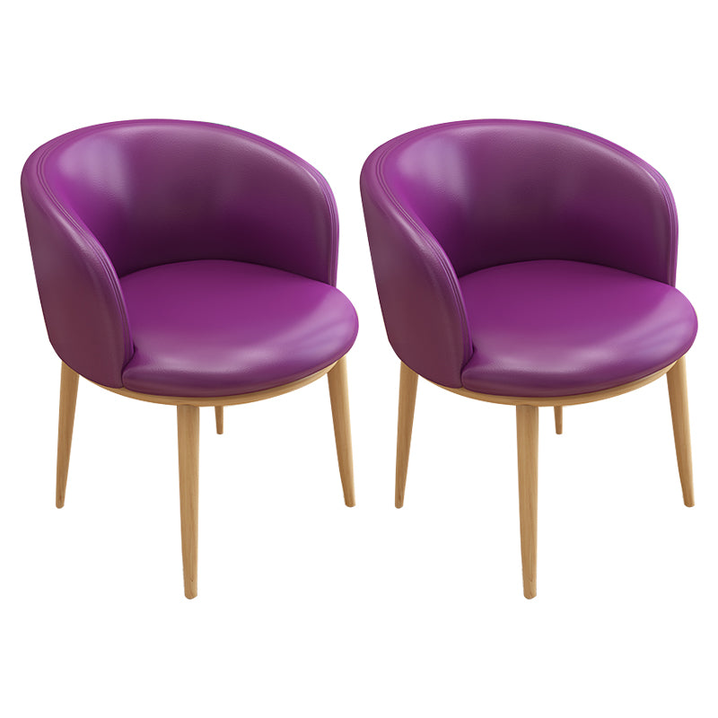 Silla auxiliar escandinava Silla de comedor tapizada de metal con respaldo Parsons para interiores