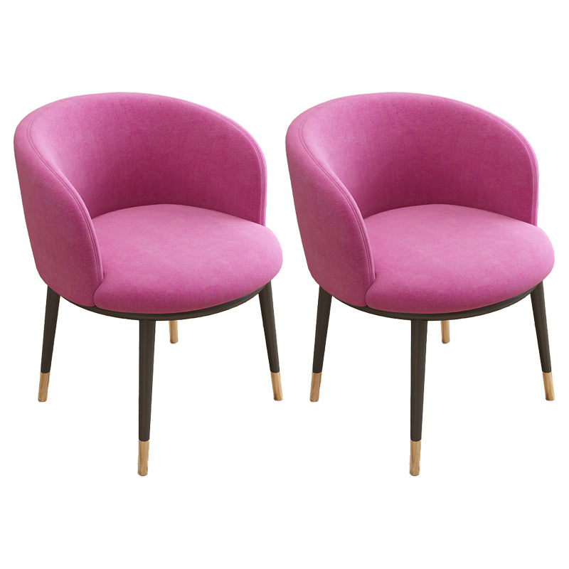 Silla auxiliar escandinava Silla de comedor tapizada de metal con respaldo Parsons para interiores