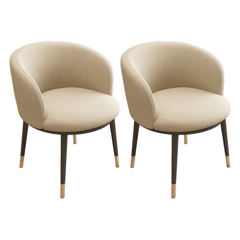 Silla auxiliar escandinava Silla de comedor tapizada de metal con respaldo Parsons para interiores