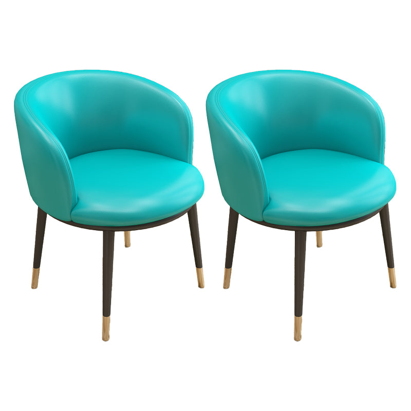 Silla auxiliar escandinava Silla de comedor tapizada de metal con respaldo Parsons para interiores