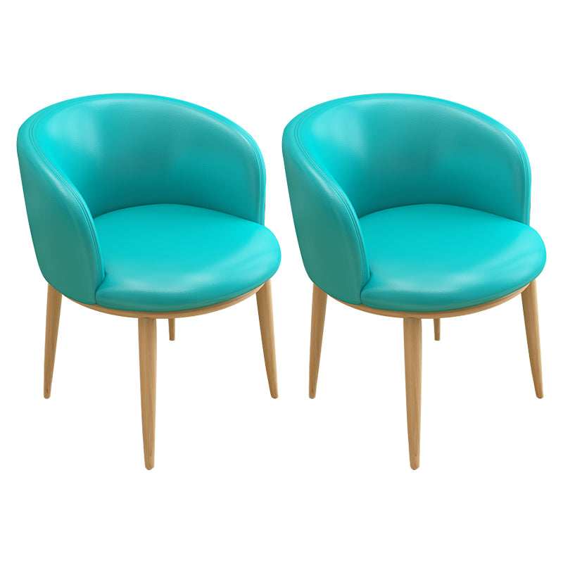 Silla auxiliar escandinava Silla de comedor tapizada de metal con respaldo Parsons para interiores