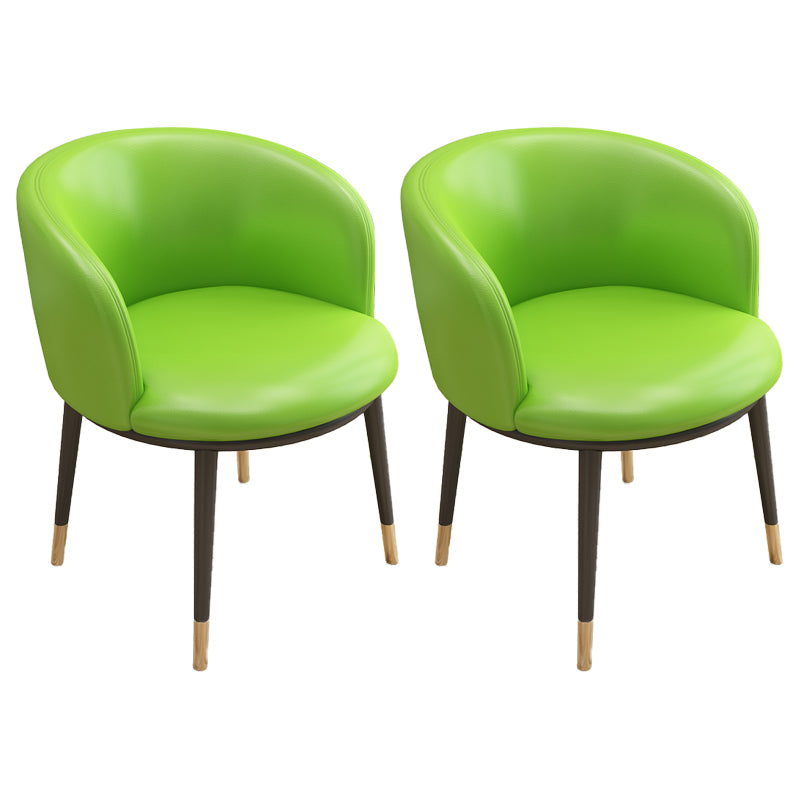Silla auxiliar escandinava Silla de comedor tapizada de metal con respaldo Parsons para interiores